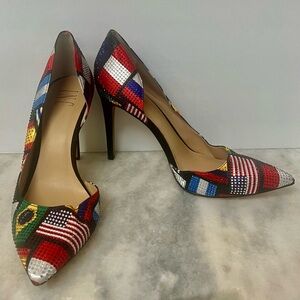 International Concepts INC KENJAY38 Flag Bling Bling Pumps,Size 8.5